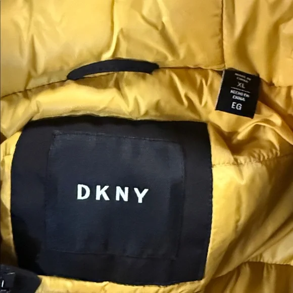 DKNY Black Jacket with Vibrant Yellow Lining - Picture 4 of 5